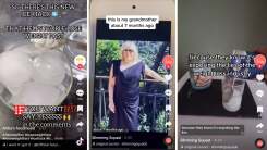 TikTok screenshots: "so there's this new ice hack" / "this is my grandmother about 7 months ago" / "because they know it's exposing the lies of the weight loss industry"