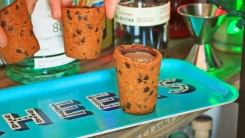 Cookie shots on a table.