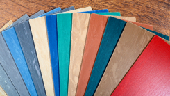colorful samples of linoleum and vinyl flooring