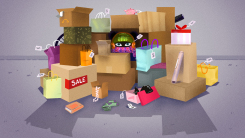Illustration of shopping addiction