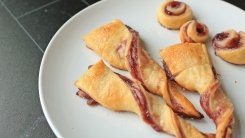 Pastry twists on a plate.