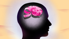 illustration of a person's silhouette with a body measuring tape twirled around inside their head
