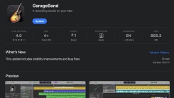 garageband on the mac app store