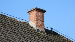 old chimney on roof