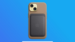 Apple's FineWoven case on an iPhone 15