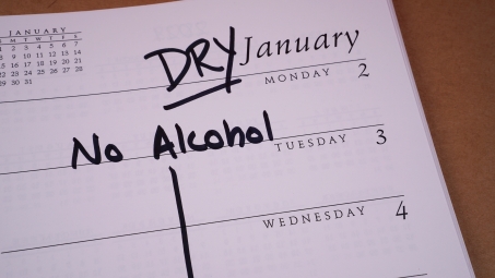 calendar labeled for Dry January