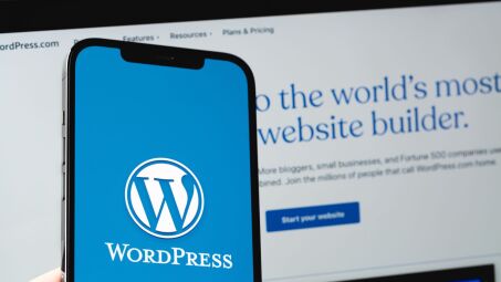 The Wordpress app open on a smartphonw