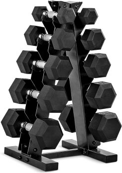 5 pairs of dumbbells on stand