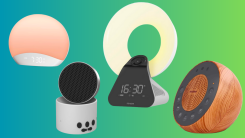 A collage of product images of white noise machines discussed in this article