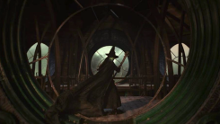 An image of Elphalba in a darkened tower room from the film version of Wicked