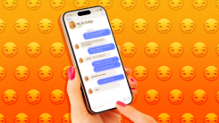 A text message screen with suggestive emojis