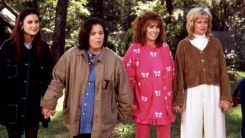 A screenshot from Now and Then featuring Demi Moore, Rosie O’Donnell, Rita Wilson and Melanie Griffith as the adult versions of the characters