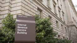 A photograph of the outside of an IRS building