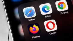 several browser apps on a smartphone