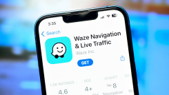 The Waze page open on the iOS App Store