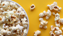 close up of a bowl of popcorn