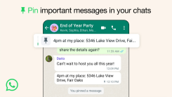 WhatsApp group message showing a banner with three pinned messages at the top.